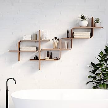 Amazon.com: Umbra Montage Wall Shelf Light Walnut : Home